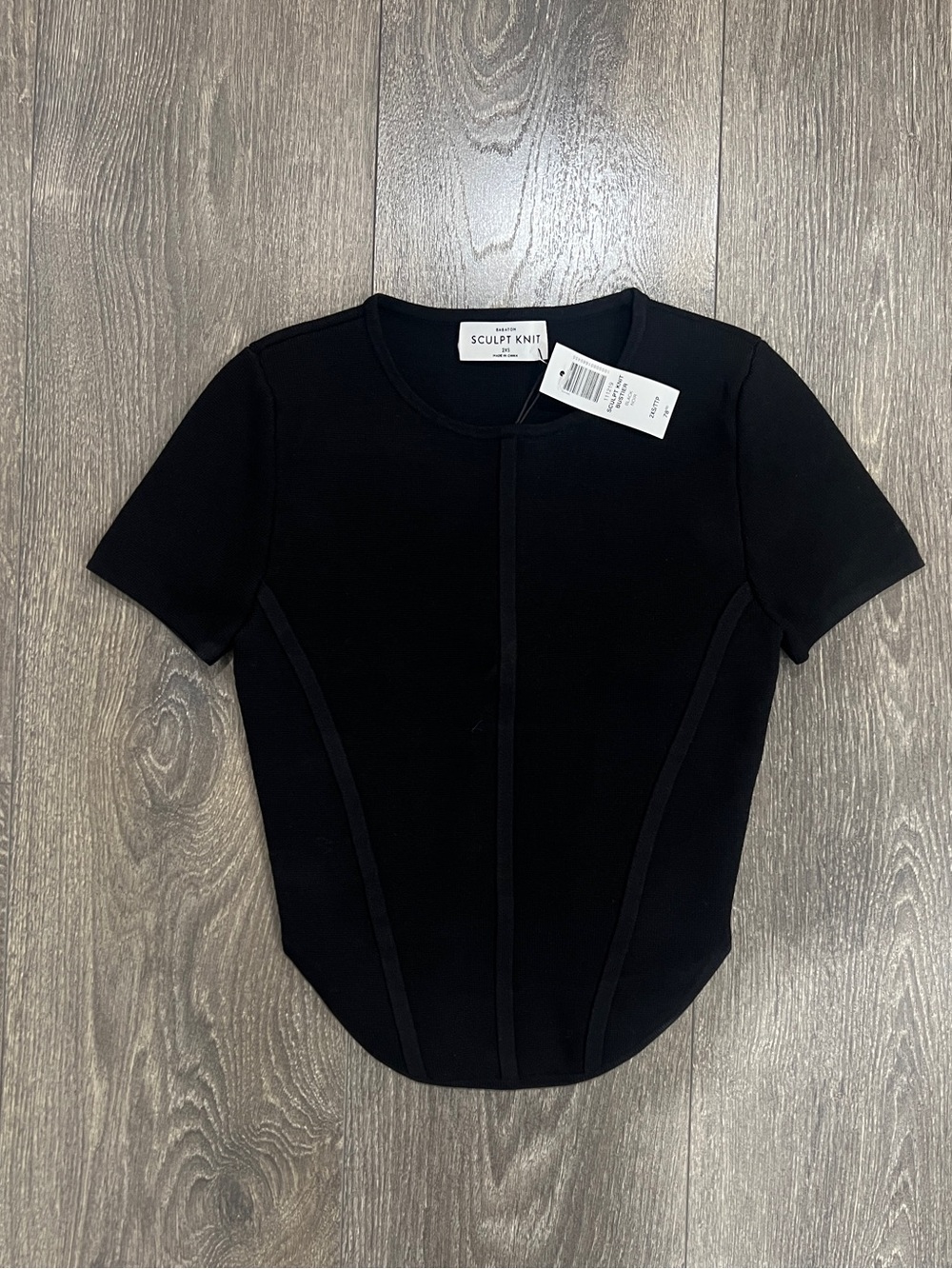 BNWT Babaton Sculpt Knit Bustier Top Black - XXS